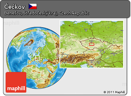 Physical Location Map of Čečkov