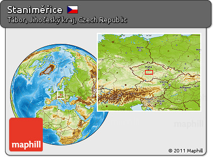 Physical Location Map of Staniměřice