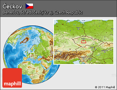 Physical Location Map of Čečkov