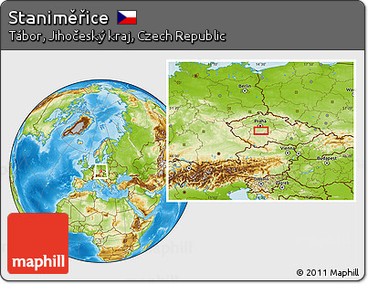 Physical Location Map of Staniměřice