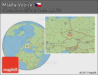 Savanna Style Location Map of Mladá Vožice