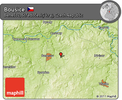 Physical Map of Boušice