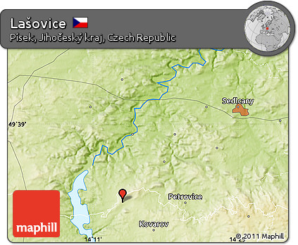 Physical Map of Lašovice