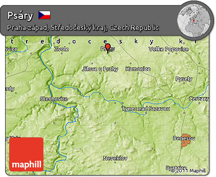 Physical Map of Psáry