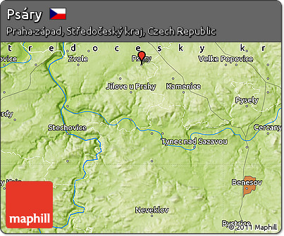 Physical Map of Psáry