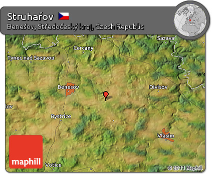Satellite Map of Struhařov