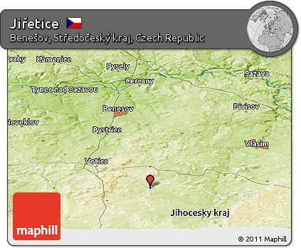 Physical Panoramic Map of Jiřetice