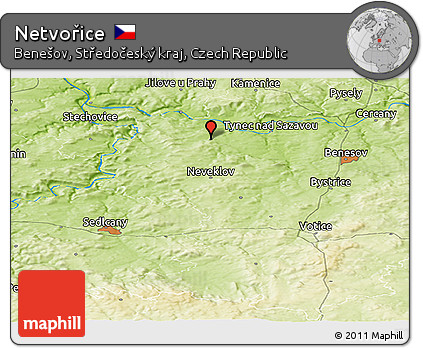 Physical Panoramic Map of Netvořice