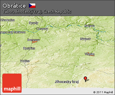 Physical Panoramic Map of Obrátice