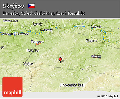Physical Panoramic Map of Skrýšov