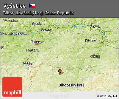Physical Panoramic Map of Vyšetice