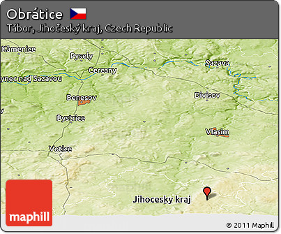 Physical Panoramic Map of Obrátice