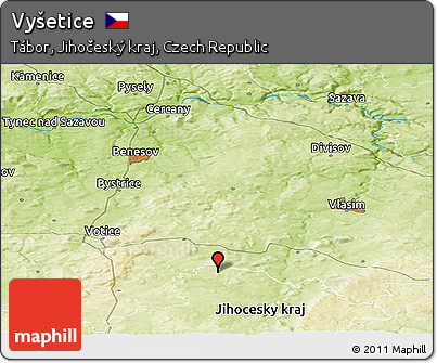Physical Panoramic Map of Vyšetice