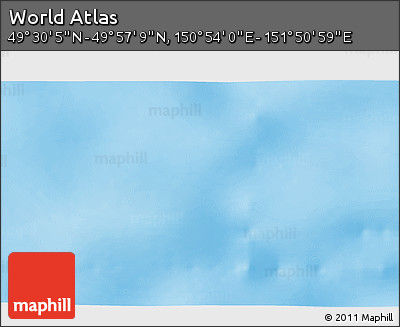 Physical 3D Map of the Area around 49° 43' 37" N, 151° 22' 30" E