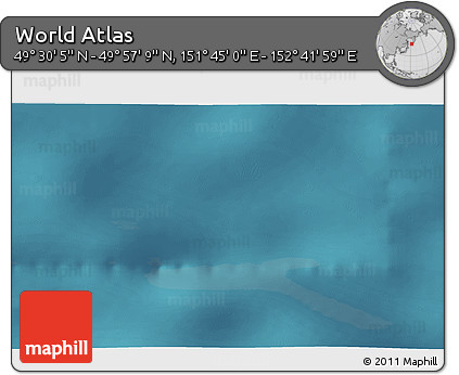 Satellite 3D Map of the Area around 49° 43' 37" N, 152° 13' 29" E