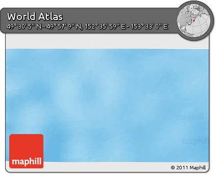 Physical 3D Map of the Area around 49° 43' 37" N, 153° 4' 29" E