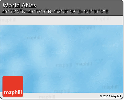 Physical 3D Map of the Area around 49° 43' 37" N, 153° 4' 29" E