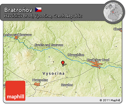 Physical 3D Map of Bratroňov