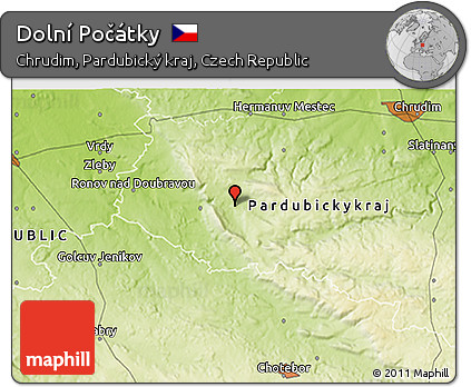 Physical 3D Map of Dolní Počátky