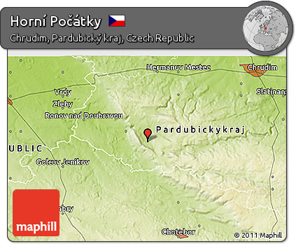 Physical 3D Map of Horní Počátky