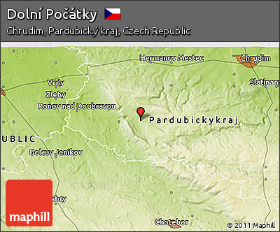 Physical 3D Map of Dolní Počátky