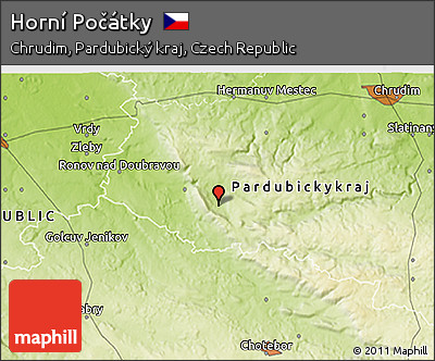 Physical 3D Map of Horní Počátky