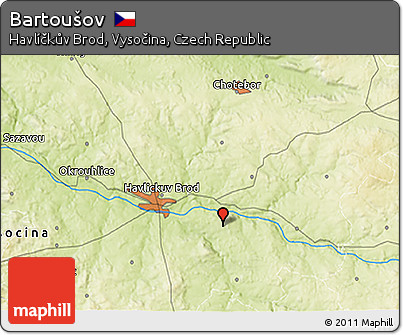 Physical 3D Map of Bartoušov
