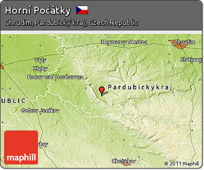 Physical 3D Map of Horní Počátky