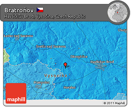 Political 3D Map of Bratroňov