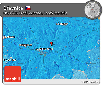 Political 3D Map of Břevnice