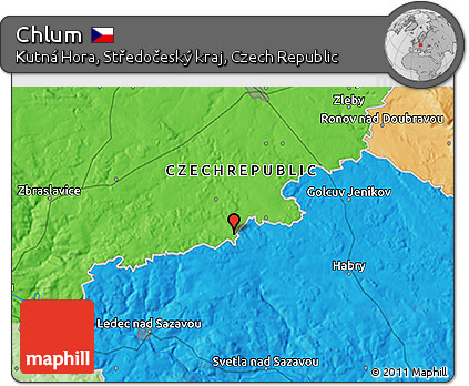 Political 3D Map of Chlum