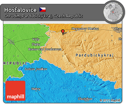 Political 3D Map of Hošťalovice
