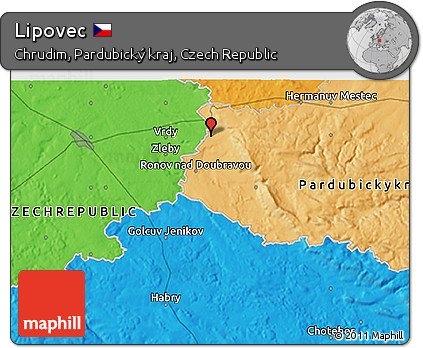 Political 3D Map of Lipovec