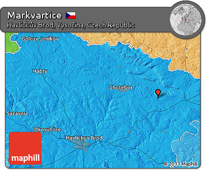 Political 3D Map of Markvartice