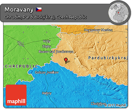 Political 3D Map of Moravany