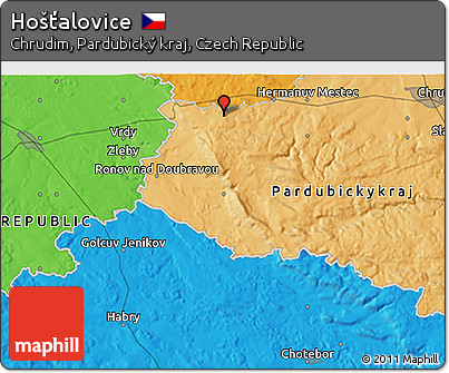 Political 3D Map of Hošťalovice