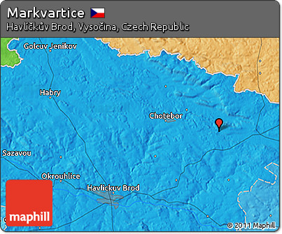 Political 3D Map of Markvartice