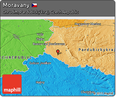 Political 3D Map of Moravany
