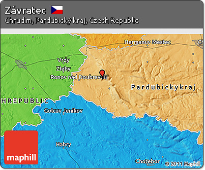 Political 3D Map of Závratec