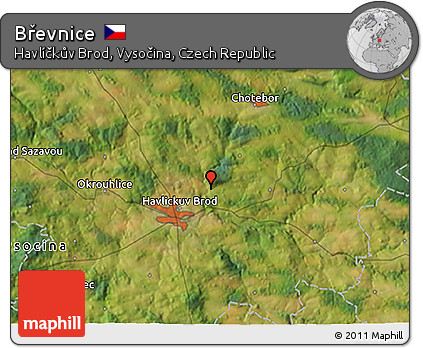 Satellite 3D Map of Břevnice