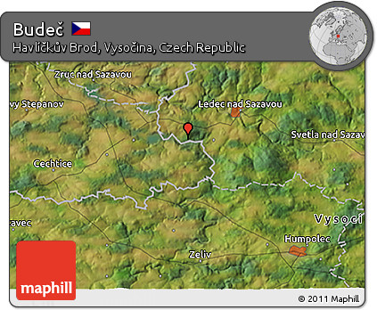 Satellite 3D Map of Budeč