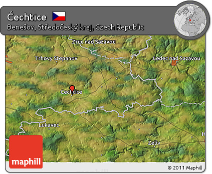 Satellite 3D Map of Čechtice