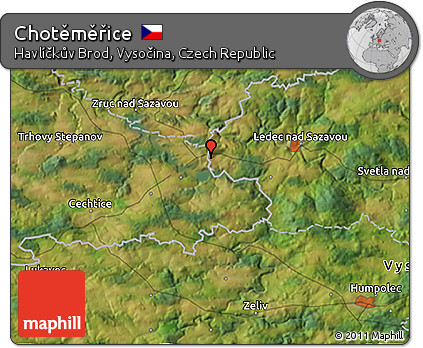 Satellite 3D Map of Chotěměřice