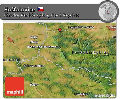 Satellite 3D Map of Hošťalovice