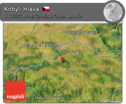 Satellite 3D Map of Kobylí Hlava
