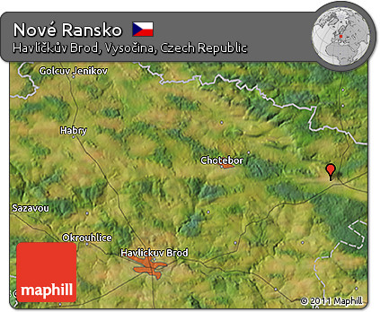Satellite 3D Map of Nové Ransko