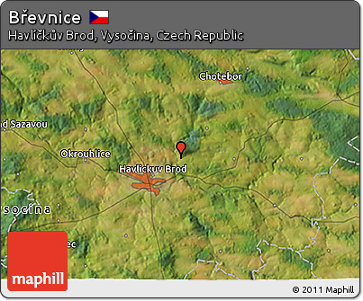 Satellite 3D Map of Břevnice