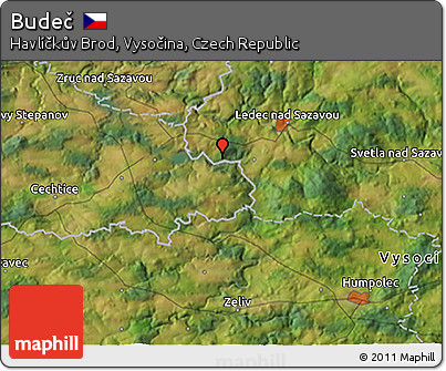 Satellite 3D Map of Budeč