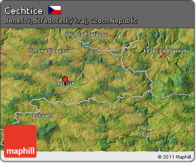 Satellite 3D Map of Čechtice