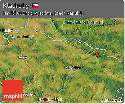 Satellite 3D Map of Kladruby